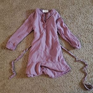 Little girls belted long sleeve dress